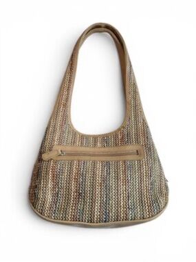 Vintage KGB Woven Shoulder Bag Multicolor Boho Tote Purse Retro
